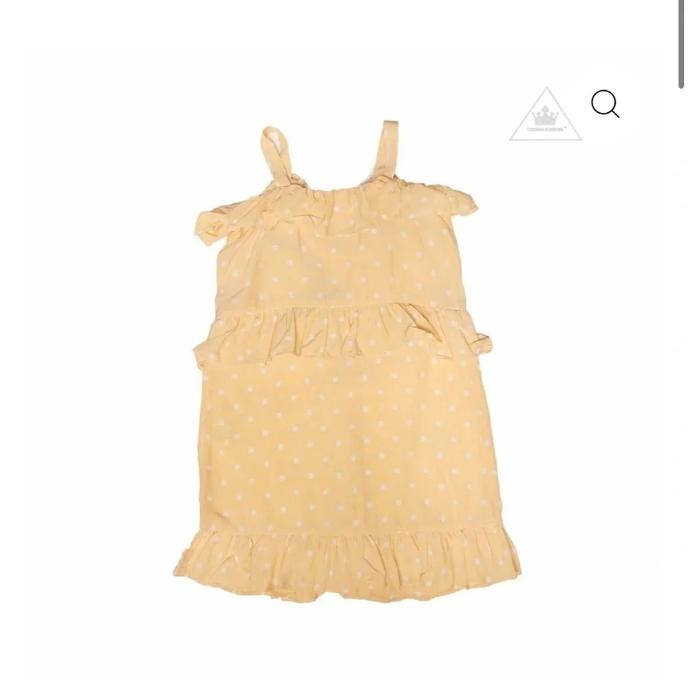 Yellow Polka Dot Ruffle Kids Dress